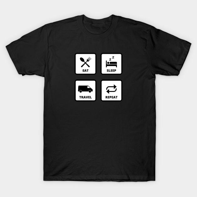 Eat Sleep Travel Repeat T-Shirt by Van Life Garb